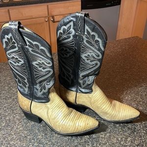 Genuine Snakeskin and Leather Cowboy Boots